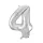 Óriás szám fólia lufi - 4 – Ezüst