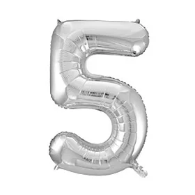 Óriás szám fólia lufi - 5 – Ezüst