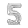 Óriás szám fólia lufi - 5 – Ezüst