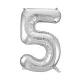 Óriás szám fólia lufi - 5 – Ezüst