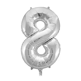 Óriás szám fólia lufi - 8 – Ezüst