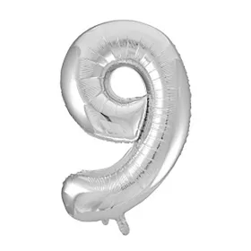 Óriás szám fólia lufi - 9 – Ezüst