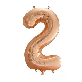 Óriás szám fólia lufi - 2 – Rose Gold
