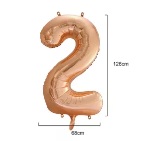 Óriás szám fólia lufi - 2 – Rose Gold