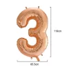 Óriás szám fólia lufi - 3 – Rose Gold