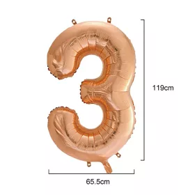 Óriás szám fólia lufi - 3 – Rose Gold