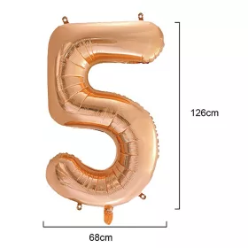 Óriás szám fólia lufi - 5 – Rose Gold