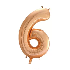 Óriás szám fólia lufi - 6 – Rose Gold