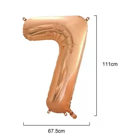 Óriás szám fólia lufi - 7 – Rose Gold