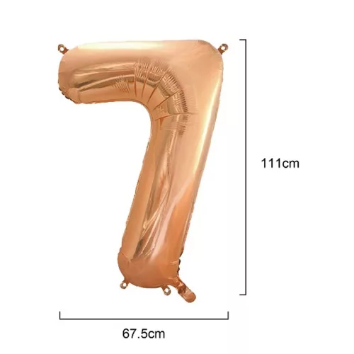 Óriás szám fólia lufi - 7 – Rose Gold