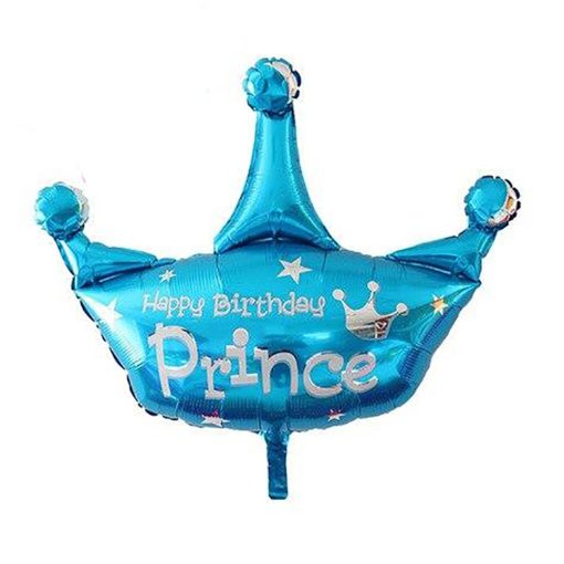 Fólia lufi – Kék korona - Happy Birthday Prince 