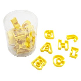 26 darabos műanyag betű kiszúró készlet (Sárga)