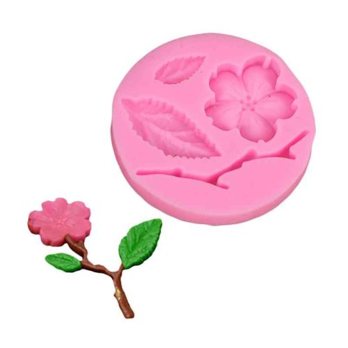 Szilikon fondant és marcipán mintázó – Kis virág, ág és levelek