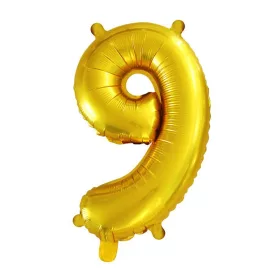 Arany színű szám fólia lufi - 9