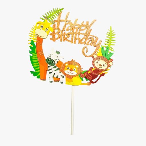 Torta dekoráció – Happy Birthday - Szafari , dzsungel