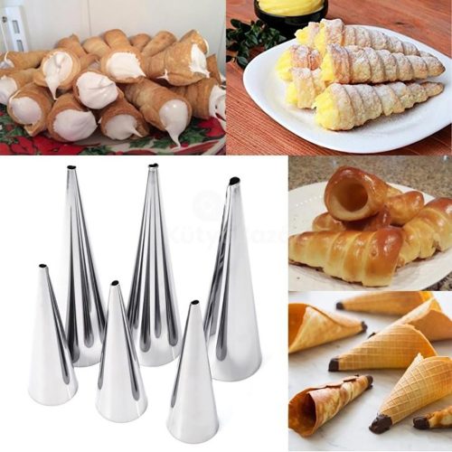 8 darabos fém tölcsér sütőforma, habroló forma - Nagy