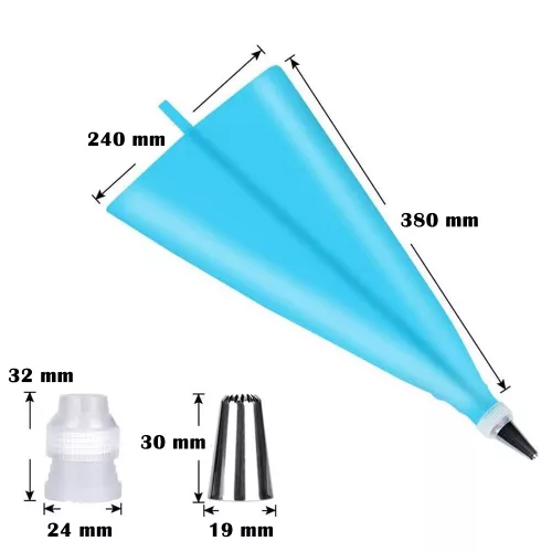 9 részes tortadíszítő szett szilikon habzsákkal