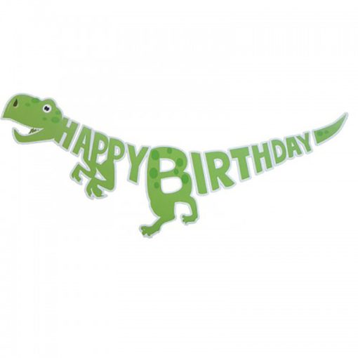 Happy Birthday party füzér – Dinoszauruszok, Dínó - Zöld