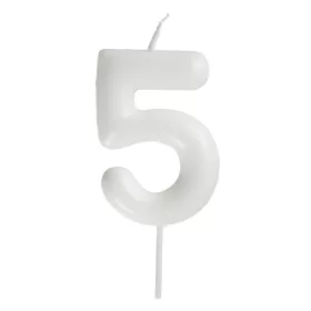 Fehér számgyertya – 5