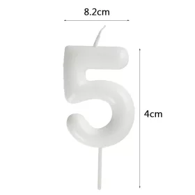 Fehér számgyertya – 5