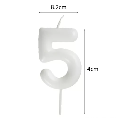 Fehér számgyertya – 5