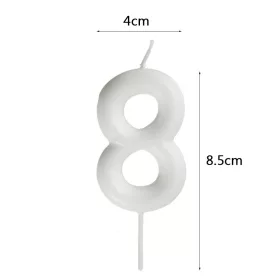 Fehér számgyertya – 8
