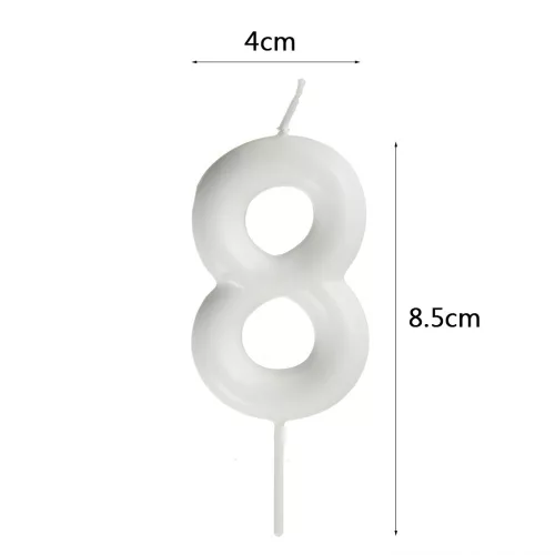 Fehér számgyertya – 8