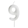 Fehér számgyertya – 9