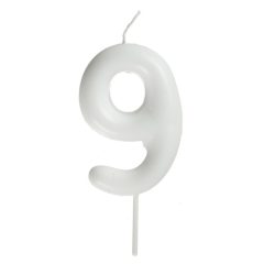 Fehér számgyertya – 9