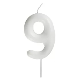Fehér számgyertya – 9