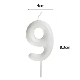 Fehér számgyertya – 9
