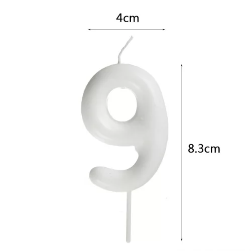 Fehér számgyertya – 9
