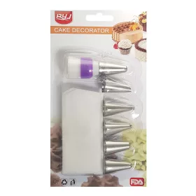   8 részes tortadíszítő szett – Habzsákkal, díszítőcsövekkel és csatlakozóval