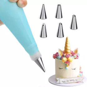 8 részes tortadíszítő szett szilikon habzsákkal 