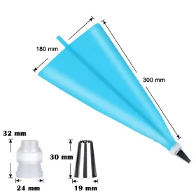 8 részes tortadíszítő szett szilikon habzsákkal 