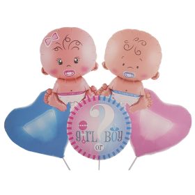  5 darabos fólia lufi babaváró, babköszöntő – Girl or Boy