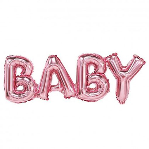 Fólia lufi – BABY felirattal – Rózsaszín