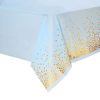 Műanyag asztalterítő – Világoskék alapon arany pöttyökkel