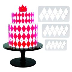   Fondant kiszúró – Geometrikus minták – Nagy rombusz (Piros)