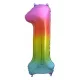 Óriás szám fólia lufi – 1 – Szivárvány