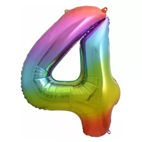 Óriás szám fólia lufi – 4 – Szivárvány