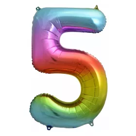 Óriás szám fólia lufi – 5 – Szivárvány