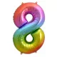 Óriás szám fólia lufi – 8 – Szivárvány
