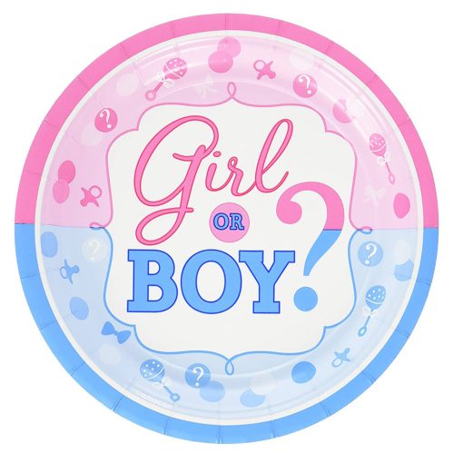10 darabos papír tányér – Babaváró – Girl or Boy