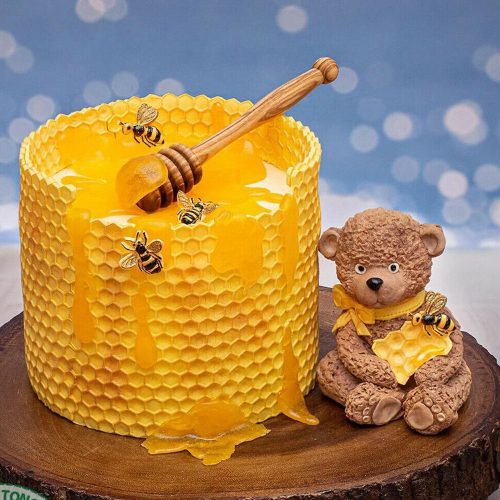 Szilikon fondant és marcipán mintázó – Lépes méz minta, méhsejt, méhecske