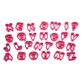   27 darabos óriás műanyag betű kiszúró készlet (rózsaszín)