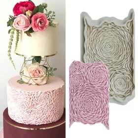 Szilikon fondant és marcipán mintázó – Fodros rózsa