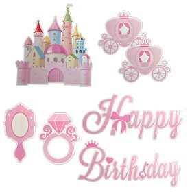   Happy Birthday születésnapi party füzér, banner – Hercegnők kastély