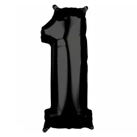 Óriás szám fólia lufi – 1 - Fekete