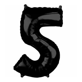 Óriás szám fólia lufi – 5 - Fekete